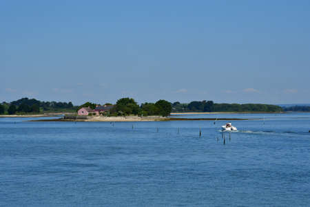 Sarzeau, France - june 6 2021: Morbihan gulf view from the Le Ruault hamletのeditorial素材