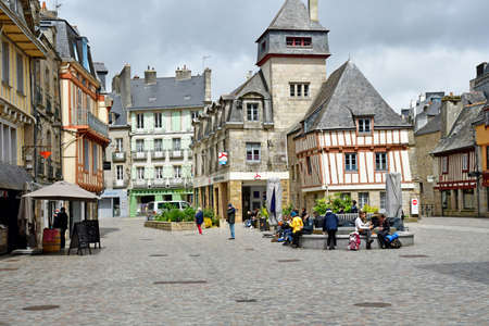 Quimper, France - May 16 2021: the picturesque old city centerのeditorial素材