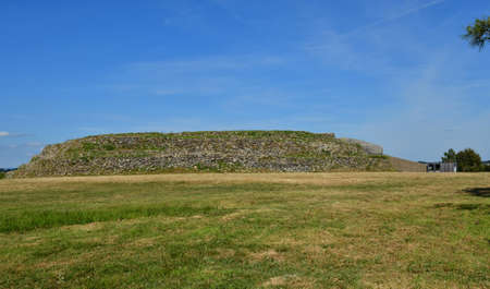 Arzon, France - June 6 2021: the Petit Mont cairn in the Port du Crouestyのeditorial素材