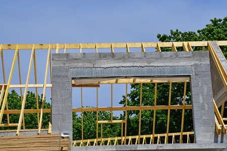 Benodet, France - May 16 2021: house frameのeditorial素材