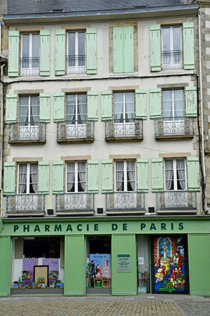 Quimper, France - May 16 2021: the picturesque old city centerのeditorial素材
