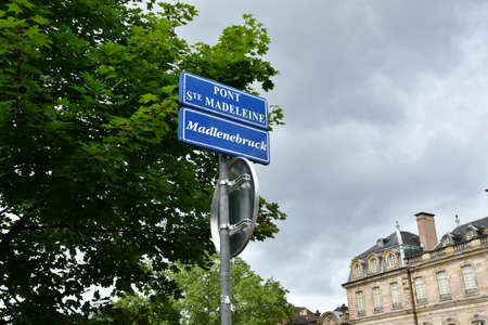 Strasbourg, France - August 28 2021: the Sainte Madeleine bridge in the picturesque city centerのeditorial素材