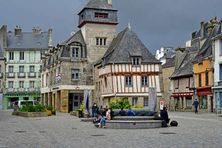 Quimper, France - May 16 2021: the picturesque old city centerのeditorial素材
