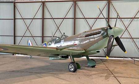 Le Bourget; France - july 31 2021: a supermarine Spitfire LF MK 16 created in England in 1936 and...