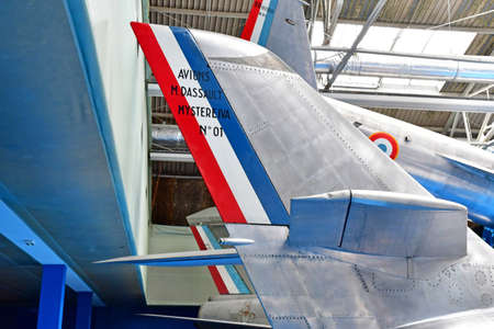 Le Bourget; France - july 31 2021: a Dassault Mystere 4 in the air and space museumのeditorial素材