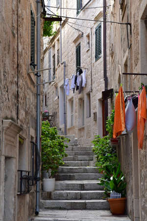 Korcula, Croatia- September 3 2021: the picturesque town in summerのeditorial素材