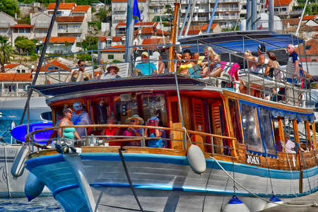 Hvar, Croatia- September 3 2021: the picturesque old cityのeditorial素材