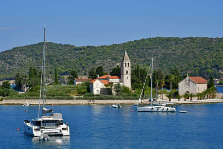 Vis, Croatia- September 3 2021: the picturesque old cityのeditorial素材