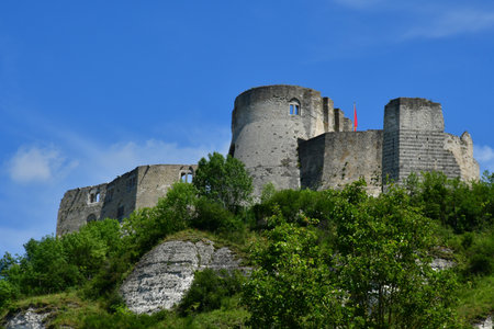 Les Andelys; France - June 24, 2021: the Chateau Gaillard castleのeditorial素材