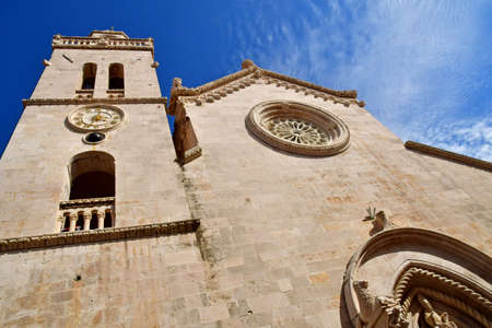 Korcula, Croatia- September 3 2021: the Saint Marc cathedralのeditorial素材
