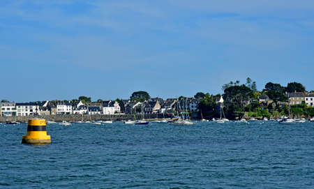 Arzon, France - June 6 2021: the village of Port Navaloのeditorial素材