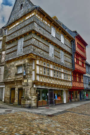 Quimper, France - May 16 2021: the picturesque old city centerのeditorial素材
