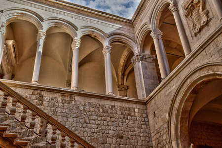 Dubrovnik, Croatia- september 3 2021: the gothic Rector Palace, a cultural history museumのeditorial素材