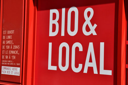 Paris; France - july 8 2021: organic shop in the rue de Passy in the 16th arrondissement