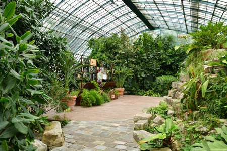 Paris; France - july 8 2021: the Auteuil greehouses garden created in 1898のeditorial素材