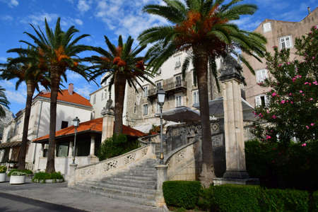 Korcula, Croatia- september 3 2021: the picturesque town in summerのeditorial素材