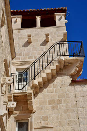 Korcula, Croatia- september 3 2021: the picturesque Marco Polo house