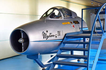 Le Bourget; France - july 31 2021: A Dassault Mystere 4 A in the air and space museumのeditorial素材