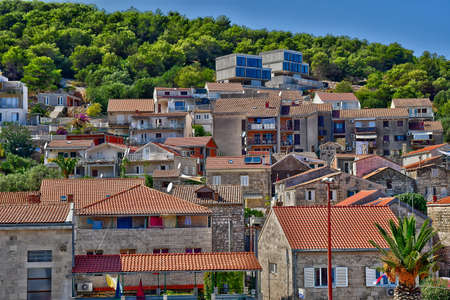 Vis, Croatia- september 3 2021: the picturesque old cityのeditorial素材