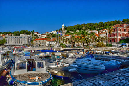 Hvar, Croatia- september 3 2021: the picturesque old cityのeditorial素材