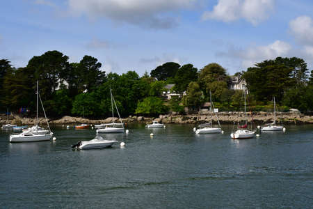 Combrit; France - may 16 2021: touristy cruise on the Odet riverのeditorial素材