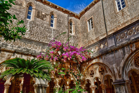 Dubrovnik, Croatia- september 3 2021: the picturesque Dominican monastery museumのeditorial素材
