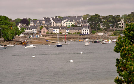 Combrit Sainte Marine, France - May 16 2021: the city view from Benodetのeditorial素材