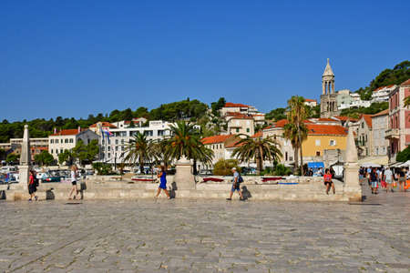 Hvar, Croatia- september 3 2021: the picturesque old cityのeditorial素材