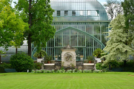 Paris; France - july 8 2021: the Auteuil greehouses garden created in 1898のeditorial素材