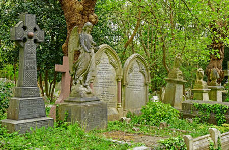 London, England - May 6 2019: the Highgate cemetery opened in 1839のeditorial素材