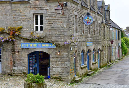 Locronan; France - May 16 2021: biscuit shop in the picturesque old villageのeditorial素材