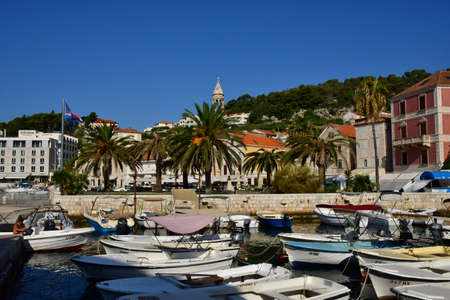 Hvar, Croatia- september 3 2021: the picturesque old cityのeditorial素材