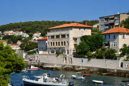 Hvar, Croatia- september 3 2021: the picturesque old cityのeditorial素材