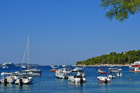 Hvar, Croatia- september 3 2021: the picturesque old cityのeditorial素材