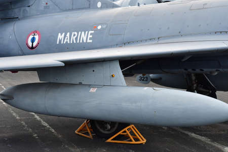 Le Bourget; France - july 31 2021: a Dassault Etendard 4M in the air and space museum