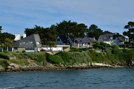 Arzon, France - June 6 2021: the village of Port Navaloのeditorial素材