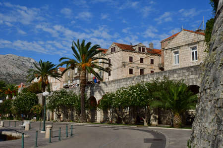 Korcula, Croatia- september 3 2021: the picturesque town in summerのeditorial素材