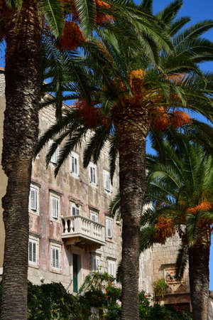 Korcula, Croatia- september 3 2021: the picturesque town in summerのeditorial素材