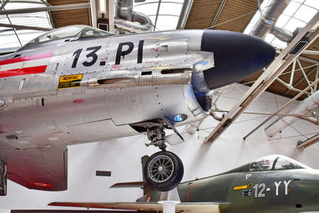 Le Bourget; France - july 31 2021: a North American F 86K Saber in the air and space museum