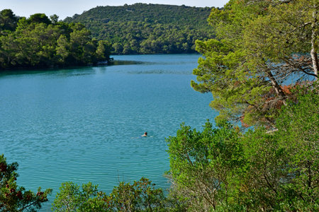 the Mljet island, Croatia- september 3 2021: the picturesque island in summerのeditorial素材
