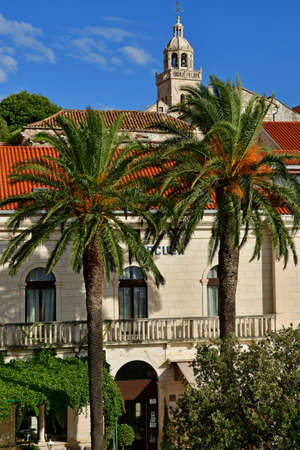 Korcula, Croatia- september 3 2021: the picturesque town in summerのeditorial素材