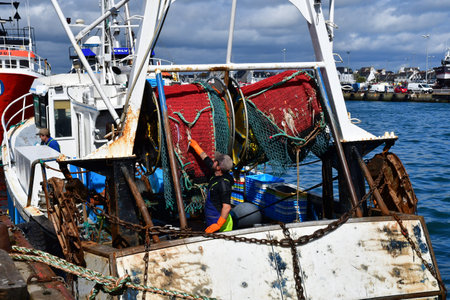 Guilvinec, France - May 16 2021: the fishing portのeditorial素材