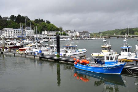 Audierne; France - May 16 2021: boat in the portのeditorial素材