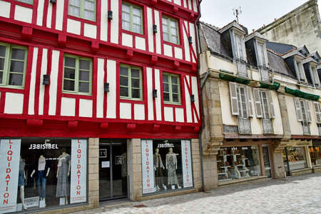 Quimper, France - May 16 2021: the picturesque old city centerのeditorial素材
