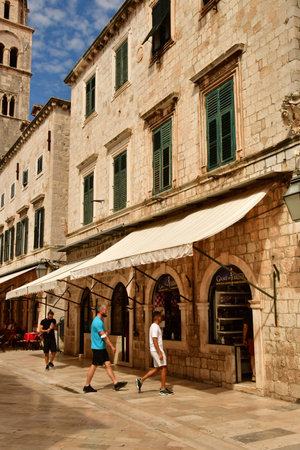 Dubrovnik, Croatia- september 3 2021: the main street Placa in the picturesque old cityのeditorial素材