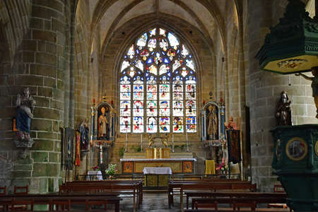 Locronan; France - may 16 2021: the Saint Ronan churchのeditorial素材