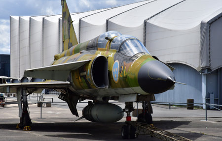Le Bourget; France - july 31 2021: a Saab J 37 Viggen in the air and space museum