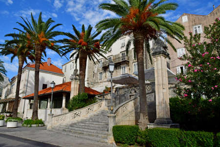 Korcula, Croatia- September 3 2021: the picturesque town in summerのeditorial素材
