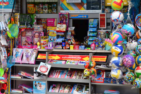 Kotor; Montenegro - September 13 2021: tabacco shop in the picturesque old cityのeditorial素材