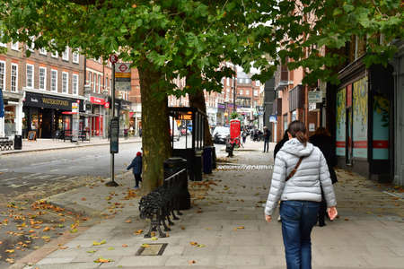 London; Hampstead; England - October 21 2021: the Belsize Park district